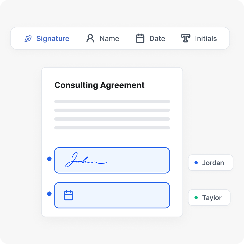 Place the signing fields preview